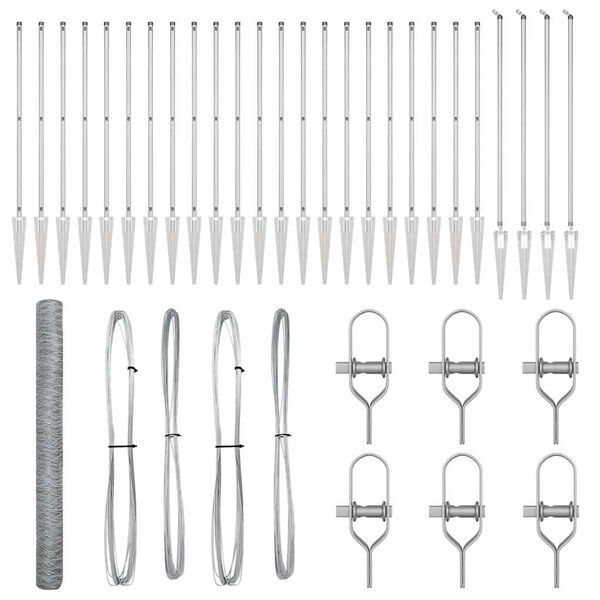 vidaXL Gjerdep&aring;le s&oslash;lv 50 x 1,6 m (50 mm nett) St&aring;l