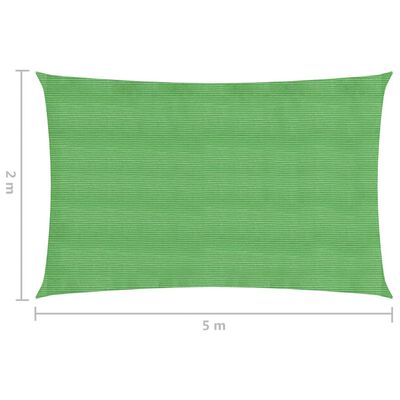 vidaXL Solseil 160 g/m² lysegrønn 2x5 m HDPE