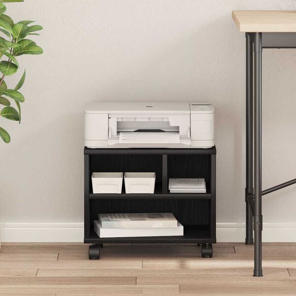 vidaXL Skiverstativ Svart Eik 41 x 32 x 33.5 cm Konstruert tre