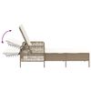 vidaXL Solseng med pute 1-person Beige 157 x 55 x 92cm polyrotting