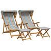 vidaXL Hage Stol 4 stk. 3 Posisjon Solid Eucalyptus Tre Flerfarget