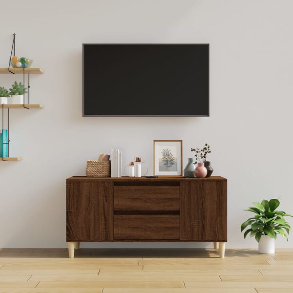 vidaXL TV-benk brun eik 102x44,5x50 cm konstruert tre