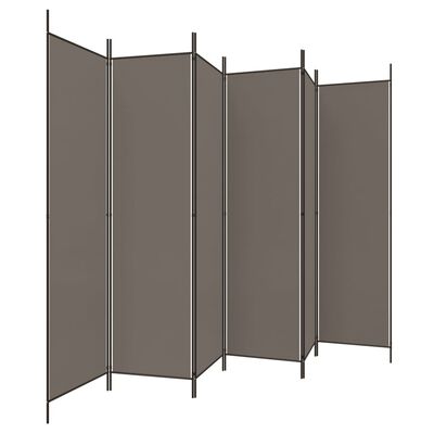 vidaXL Romdeler med 6 paneler antrasitt 300x220 cm stoff