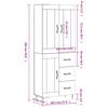 vidaXL Highboard gr&aring; sonoma 69,5x34x180 cm konstruert tre