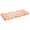 vidaXL Benkeplate til bad lysebrun 80x40x(2-4) cm behandlet heltre