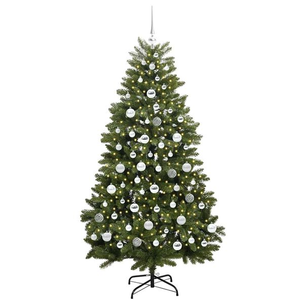 vidaXL Kunstig juletre med 300 LED grønn 180 cm PVC og metall