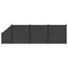 vidaXL Gjerdeplate 4 pcs WPC og Aluminium Svart