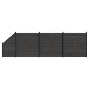 vidaXL Gjerdeplate 4 pcs WPC og Aluminium Svart