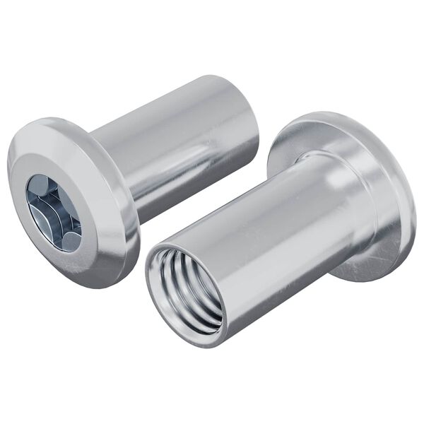 vidaXL L&aring;semutter 2 pcs Nikkel M6 x 15 mm St&aring;l