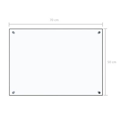 vidaXL Kjøkkenplate gjennomsiktig 70x50 cm herdet glass