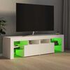 vidaXL TV-benk med LED-lys hvit 140x36,5x40 cm