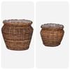 vidaXL Plantekurv med lagring 2 pcs Brun Lacak Rattan