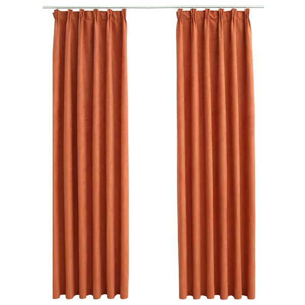 vidaXL Lystette gardiner med kroker 2 stk rust 140x175 cm