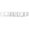 vidaXL Vegghyller kubeformet 6 stk hvit 60x15x23 cm konstruert tre
