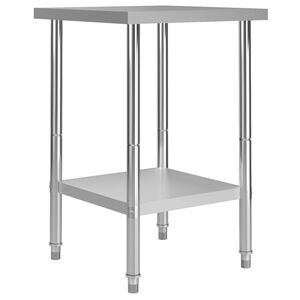vidaXL Arbeidsbord for kj&oslash;kken 60x60x85 cm rustfritt st&aring;l