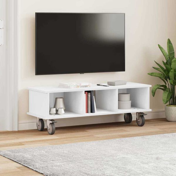 vidaXL TV-benk Hvit 100 x 35 x 35 cm Konstruert tre