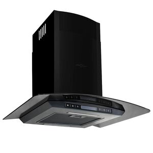 vidaXL Veggmontert kj&oslash;kkenvifte rustfritt st&aring;l 756 m&sup3;/h 60 cm svart