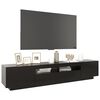 vidaXL TV-benk med LED-lys svart 200x35x40 cm