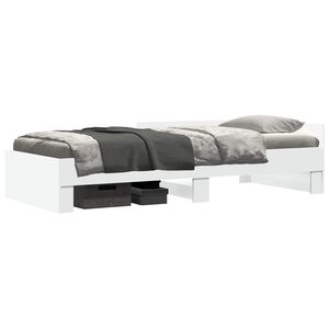 vidaXL Sengestamme med hodegatt Hvit 80 x 200 cm Konstruert tre