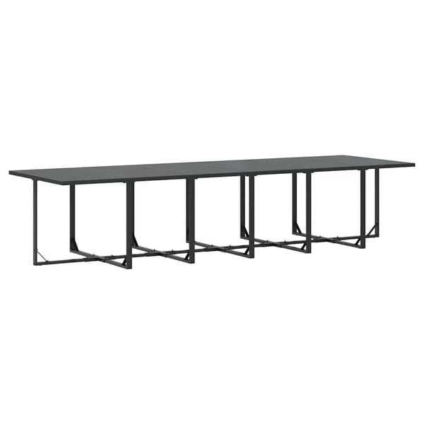 vidaXL Hage Spisegruppe 13 pcs Svart St&aring;l