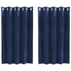 vidaXL Blendingsgardiner 2 pcs M&oslash;rkebl&aring; 140 x 140 cm Fl&oslash;yel