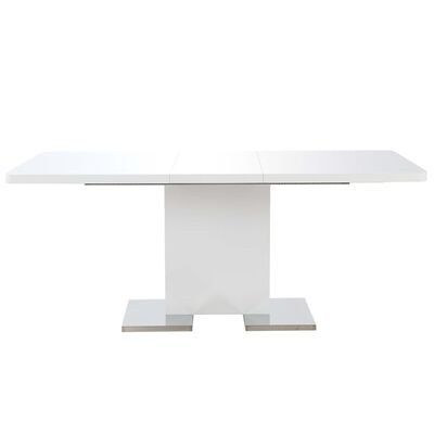 vidaXL Uttrekkbart spisebord høyglans hvit 180x90x76 cm MDF
