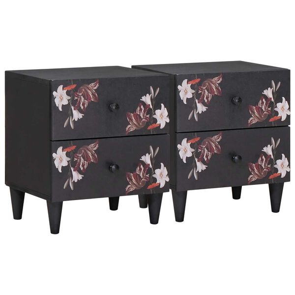 vidaXL Nattbord 2 pcs Brun 40 x 33,5 x 46 cm Massiv mango tre