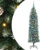 vidaXL Kunstig Slankt Jule Tre med 300 LED Gr&oslash;nn og hvit 180 cm
