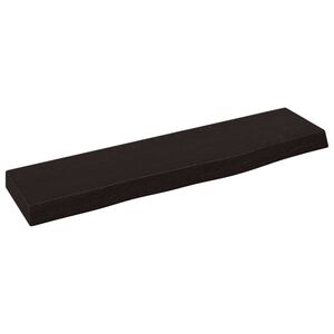 vidaXL Vegghylle m&oslash;rkebrun 40x10x2 cm behandlet heltre eik