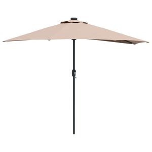 vidaXL Hageparasol 294 x 150 x 224 cm Polyester og st&aring;l Gr&aring;brun