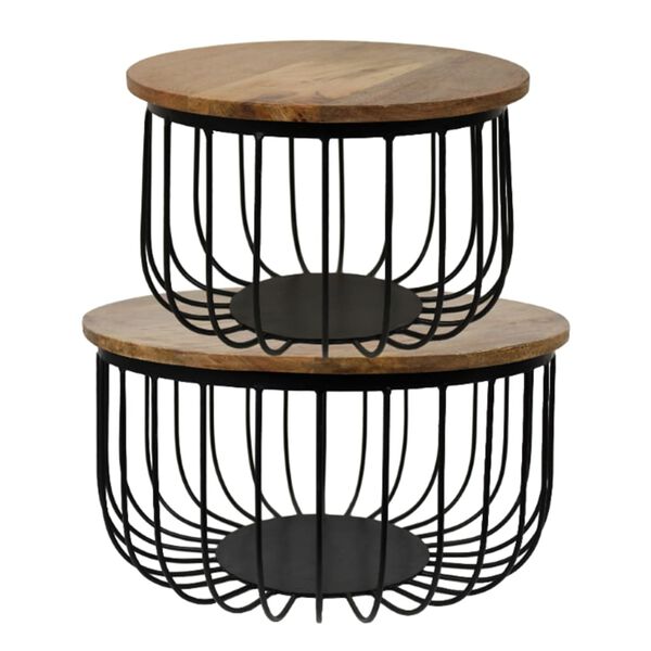 HSM Collection Salongbordsett 2 stk Maden rund