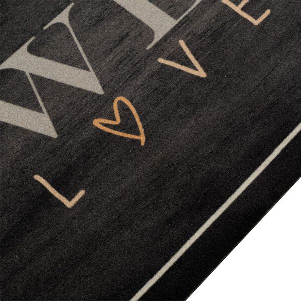 vidaXL Kj&oslash;kkenteppe vaskbar Coffee tekst 60x300 cm fl&oslash;yel