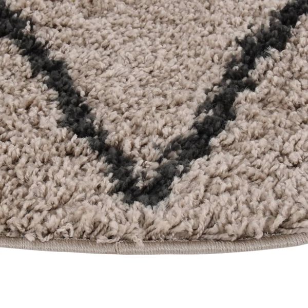 vidaXL Flossteppe med lang luv beige og antrasitt &phi;120 cm