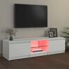 vidaXL TV-benk med LED-lys hvit 140x40x36 cm