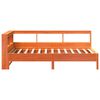 vidaXL Seng med bokhylle uten madrass voksbrun 100x200 cm heltre furu