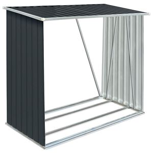 vidaXL Vedskjul galvanisert st&aring;l 163x83x154 cm antrasitt