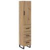 vidaXL H&oslash;yskap med skuff Artisan Eik 34,5 x 34 x 180 cm Konstruert tre