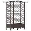 vidaXL Hevet Bed med Trellis og Tak Brun 124 x 40 x 129 cm PP
