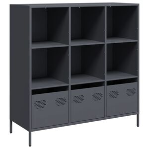 vidaXL Highboard antrasitt 101,5x39x103,5 cm st&aring;l