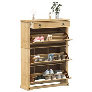 vidaXL Skoskap Corona 99x32x138 cm heltre furu