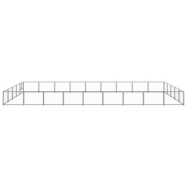 vidaXL Hundeg&aring;rd svart 45 m&sup2; st&aring;l