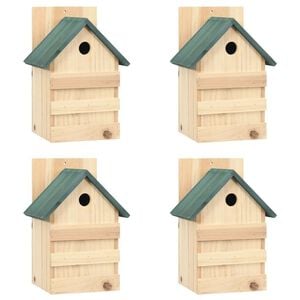 vidaXL Fuglehus 4 stk 23x19x33 cm gran