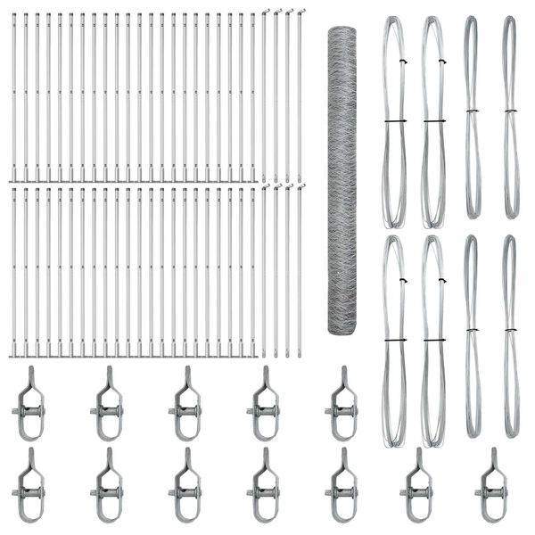 vidaXL Gjerdep&aring;le s&oslash;lv 100 x 1,6 m (50 mm mesh) St&aring;l