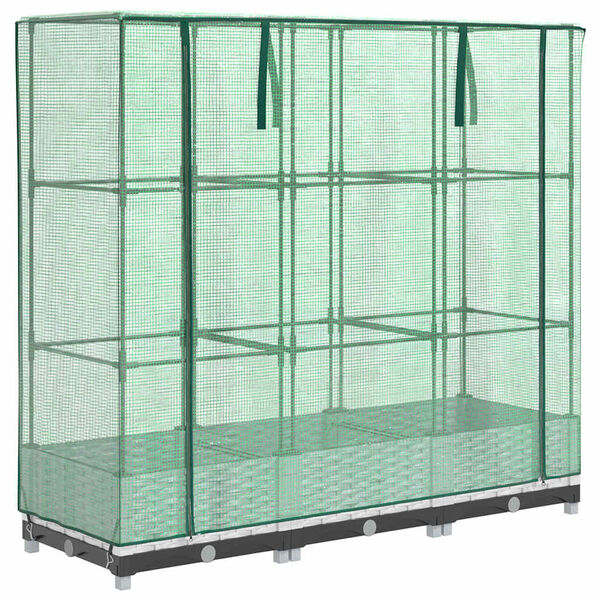 vidaXL H&oslash;yseng med drivhustrekk rottingutseende 120x40x123 cm