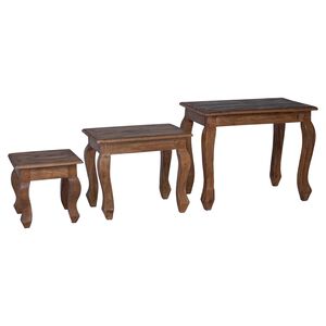 vidaXL Nesting Bord 3 stk. Brun Massivt mahognitre