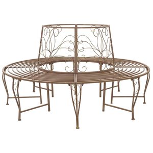 vidaXL Trebens 8-Antall seter &Oslash; 160 x 89 cm St&aring;l Antikk Brun Rund