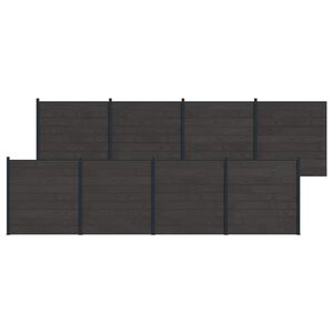 vidaXL Gjerdeplate 8 pcs WPC og Aluminium Svart