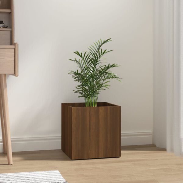 vidaXL Plantekasse brun eik 40x40x40 cm konstruert tre