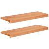 vidaXL Vinduplanker 2 stk. Lakkert 80x 30 x 2 cm Massiv b&oslash;ketre