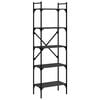 vidaXL Bokhylle 5 etasjer svart 56x31,5x174 cm konstruert tre
